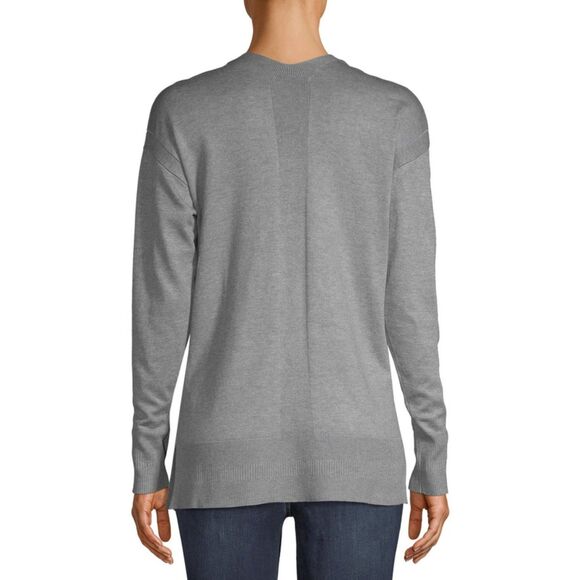 Time and Tru | Med Gray Heather Open- Front Cardigan Sweater | Medium (8… - Picture 3 of 12